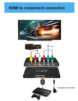 Y pb pr komponentné na kompatibilný s hdmi prevodník kábel kompatibilný s hdmi na RGB komponentné video converter pre wii PS4 Xbox DVD HDTV