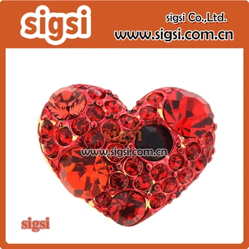 Veľkoobchod Romantické srdce tvar drahokamu brošňa na Valentína