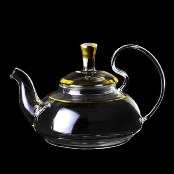 580ml bezolovnaté sklo kung fu čaj hrniec 22K skutočné zlato filter čaj tepelne-odolné tepelne-odolné čaj nastaviť