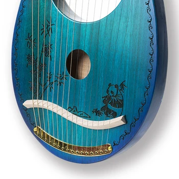 Vintage Classic Mini Lýra Harfa 16 String Drevené Mahagón Modrá Harfa Dyha String Nástroj Strumenti Musicali Domova AH50SQ