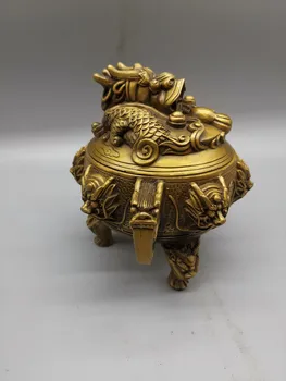 Móda Čína Nádherné Medi Socha Starožitností, Rôzne Zbierky Veľkoobchod Bronzové Výrobky Deväť Dragon Medi Kadidlo Horák