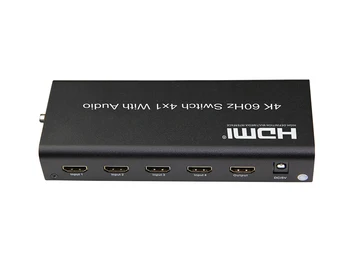 2021New 4x1 HDMI Prepínač Prepínač 4 porty HDMI s 3D Audio Hdmi Female Konektor IR Diaľkové Ovládanie HDCP2.2