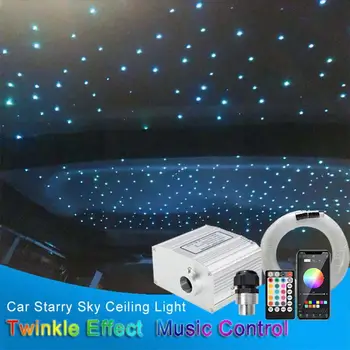 Romantický LED Auto Strechy Star Nočné Svetlo Stropné Svetlo Ligotať Optické Lampy, kontrolka Auto Účinok Hudby Vlákniny Príslušenstvo V4Z6