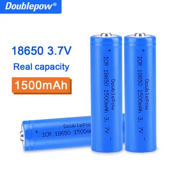 Pravda, kapacita nový, originálny Doublepow 18650 3,7 v 1500mah 18650 nabíjateľná lítiová batéria pre baterku batérie