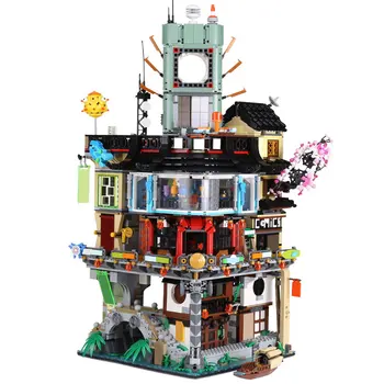 4867pcs Mesta Stavebné Bloky Slávny Legouingly Model Ninjaed Vzdelávacie Tehla Hračky pre Dieťa Halloween, Vianočné Darčeky so Svetlom