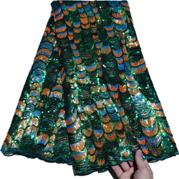 Africké Čipky Textílie 5 Metrov 2021 Vysokej Kvality Nigérijský 3D Flitre Tylu Výšivky francúzsky Čistý Čipky Textílie Pre Svadobné Šaty