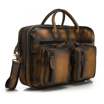 Originálne Kožené muž taška dizajn multifunkčné účel Veľkú Kapacitu obchodné kufrík na 15