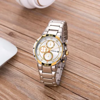 Time100 Mužov Multifunkčné Hodinky z Nerezovej Ocele, Remienok Chronograf Auto Dátum Svetelný Bežné náramkové hodinky Pre Mužov bayan prúd