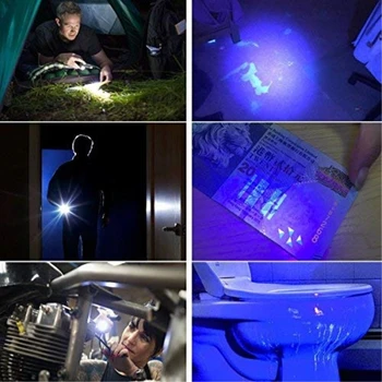 2 v 1, UV LED Baterka Linternas Horák, 395nm Ultrafialové Moču Detektor pre kempovanie Koberec Pet Moču Chytiť Scorpions