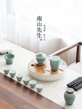 Porcelán, Čaj Set S Teplejšie Displej Čínsky Čajový Set Prenosné Darčeka Kung Fu Teaware Juegos De Vajilla Teaware Sady BG50TS