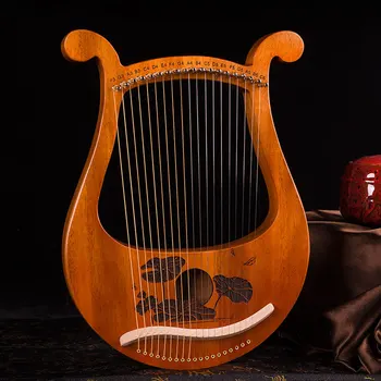 Harfa Líry Lýra Hudobný Nástroj 19 String Dyhové Drevo Mahagón Lýra Harfa Kultúrne Dekorácie Muzik Aletleri Izba Dekor AH50SQ