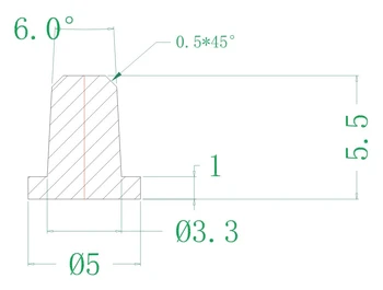 T typ Zúžený gumové zátky tesnenie zátka tesnenie konce rúr 3 MM 3.3 mm 3 2.8 2.9 3 3.0 3.1 1/8