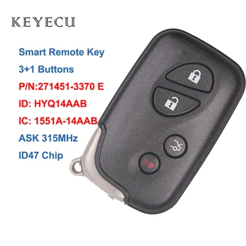 Keyecu Smart Auto, Diaľkové Tlačidlo 4 Tlačidlá ID47 pre Lexus IS250 IS350 GS350 LS460 ES350, HYQ14AAB, 1551A-14AAB, 271451-3370 E