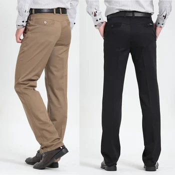 Pánske bežné nohavice značky classic plnej dĺžke Vyhovovali rovno bavlna obchodné muž hrubé obchodné plus veľká veľkosť 40 42 nohavice