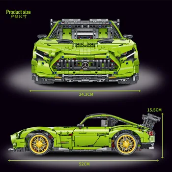 Nové tech Green Magic AMG Športové Auto stavebným moc Statická Verzia 1:8 zostavenie Modelu Deti Hračky pre chlapca, Vianočný Darček
