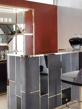 Taliansky mramor bar rodiny svetla luxusná vila reštaurácia luxusné semi arc bar tabuľka modernej jednoduchosti