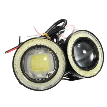 Pár Univerzálnych 2,5 Palca Projektor COB LED Auto Hmlové Svetlo Halo Angel Eyes Krúžkov DRLWhite Zelený Žltý 12V Cestnej Hmla Lampm