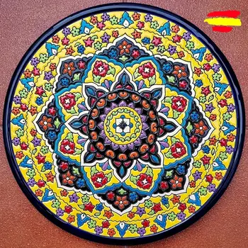 Keramické platne 29 cm/11.4 palcový priemer - španielske keramické - smaltovaný až ručne - Vyrobené v Španielsku - MIJASCERAMIC -