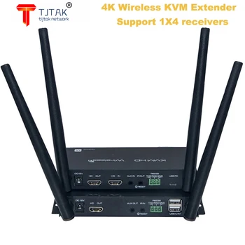 2021 Nové Lykových 4K Kvm Bezdrôtové pripojenie HDMI Extender 100M 5G USB Vysielač, Prijímač auta TCP/IP extende Audio Video podpora 1Tx na 4RXs