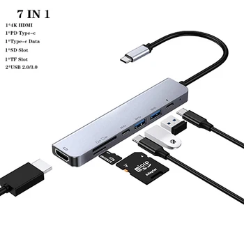 Tebe USB Typ-C Hub Na 4K HDMI, RJ45, USB SD/TD Čítačka Kariet PD Rýchle Nabitie 8-in-1 Multifunkčné Adaptér Pre MacBook Pro