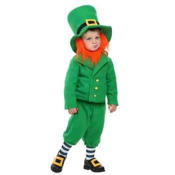 Deti, Vianoce Írska Zelená Elf St. Patrick Cosplay Kostým Folklórny Festival Strany Halloween Dieťa Kostýmy Pre Deti-Chlapci, Dievčatá