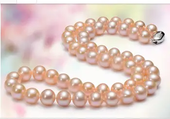 šľachtické ženy darček Šperky Spona Jemné RUŽOVÉ prírodné Jemné 11-11.5 mm prírodné perly Módne sladkovodné perly náhrdelníky AAAA+