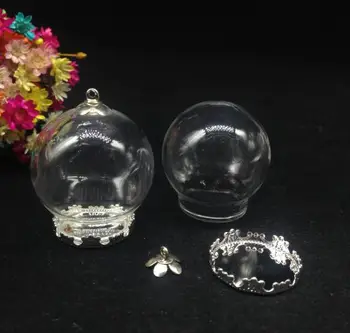 300sets/veľa 30*20 mm sklo svete bublina kvet spp set DIY Sklenenej fľaštičke prívesok náhrdelník šperky diy sklenené fľaše dome kryt charms