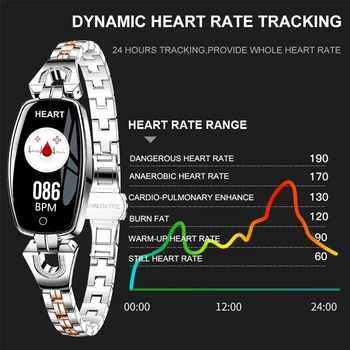Hot Predaj H8 Smart Hodinky Fitness Srdcovej frekvencie, Krvného Tlaku Monitor IP67 Vodotesný Náramok Inteligentný Náramok Ženy Smartwatch Darček