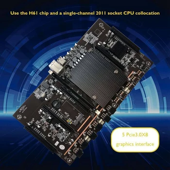 AU42 -X79 H61 BTC Baník Doska s E5 2603 CPU+RECC 4G DDR3 Ram+120 G SSD+24 Pinov Konektora Podporu 3060 3070 3080 GPU