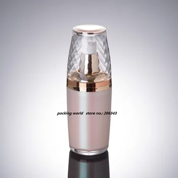 50MLbowl tvar akryl stlačte tlačidlo čerpadla fľaša pearl ružovej farby pre séra/mlieko/emulzie/nadácie/gél kozmetické balenia