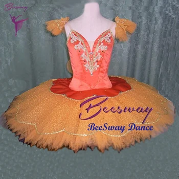 Orange klasický Balet tutu šaty žien Šípková Ruženka Fáze Balet Kostým pre Dospelých baletu luskáčik Profesionálne Baletné sukne Tutus