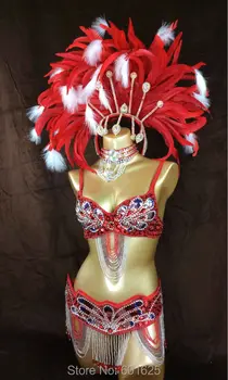 Doprava zadarmo HORÚCE PREDAJ!!! sprievod Sexy Samba Rio Karneval Kostým Pierko Headdress