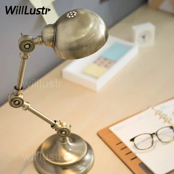 Moderné robot stolná lampa kovové tienidlo mechanický písací stôl svetla na čítanie, nočná študovňa spálňa lampa bronz ruskej rose gold