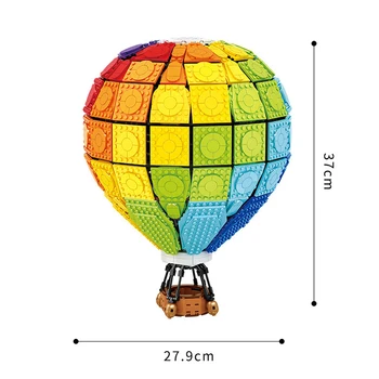 MOC Mesto teplovzdušné Balóny Model Creative Building Blocks Deti DIY Vzdelávacie Vyvážené Tehly Hračky pre Deti Narodeninám