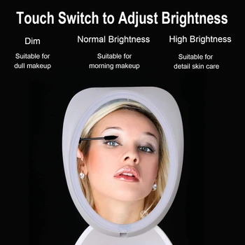 Osvetlené make-up Zrkadlo Prípade s LED Fill Light 360 Celsiusosmetic Skladovanie Display Box,Stolný Stôl, Zrkadlo na Kúpeľňa