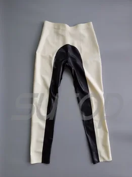 Men 's prírodou latexové nohavice v bielej a čiernej farbe na predaj