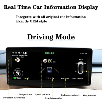 8.8 Palcový Inteligentný Displej pre Tesla Model 3 Model Y s Tabuli Informácie s Bezdrôtové Carplay a Android Auto