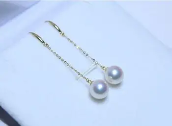 Doprava zadarmo>>>>ušľachtilý šperky nádherný pár 10-11 south sea kolo white pearl visieť náušnice 18k