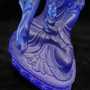 Čínske Staré Farebné Sklo Zachytáva Modrá Apothecary Buddha Modlí Uctievať Budhu