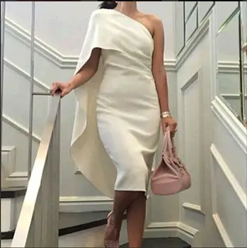 Doprava zadarmo 2019 nový plášť Elegantné slonoviny župan de Jedného pleca Lacné šaty custommade Saudská Arábia bridesmaid, šaty
