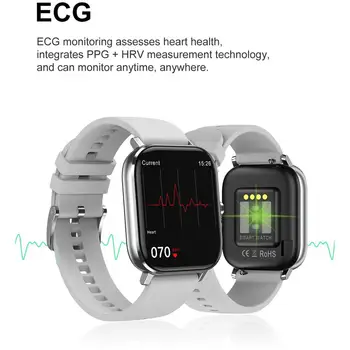 2021 Najnovšie Smart Hodinky Srdcového Tepu Fitness Tracker Ženy Muži Smartwatch Hovor Správy Pripomienka Ocele/Gumový Náramok