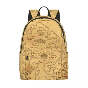 Móda Batoh Pirate Treasure Map Unisex Batoh Taška cez Rameno Školské tašky Bookbag pre Teenagerov