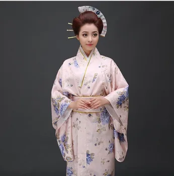 Tradičné Japonské Kimonos 3 Štýl Ženy Večerné Šaty Kimono Yukata s Obi Tanečné Šaty Cosplay Kostým