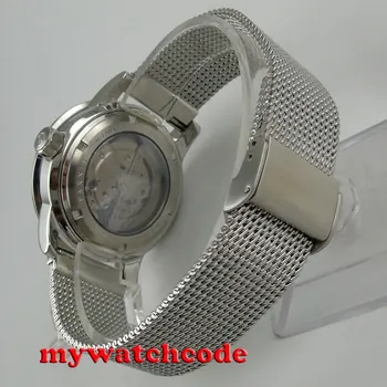 42mm parnis black dial black & orange rám dátum miyota automatické pánske hodinky P829