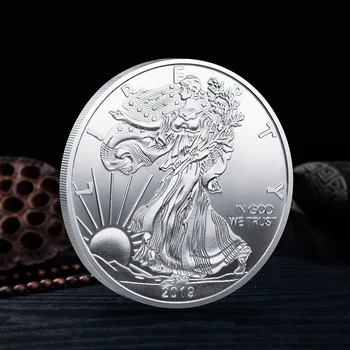 2019 Socha Slobody Troch-dimenzionální Úľavu Vyrazené Pamätné Mince Á Zlatých a Strieborných Mincí, Zberateľských