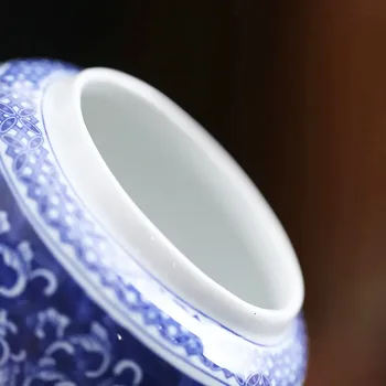 Modrá Biele Porcelánové Čaj Kanister Vlhkosti Dôkaz Non-tkané Kryt Čaj Môže Keramické uzatvorenej skladovacej Nádrže Čínsky Čaj Môže Domácnosť
