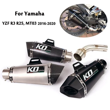 Pre Yamaha YZF R3 R25 / MT-03 2016-2020 Výfuku Stredný Polovice Rúry Pripojiť Odkaz Trubice Pošmyknúť Na Basové Šál DB Vrah Motocykel