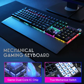 AULA F2058 Mechanical Gaming Keyboard 108 Magnetické kľúče Zápästie Zvyšok Káblové Zmiešané s podsvietením Hráč Keyborad RGB pre Herný Notebook PC
