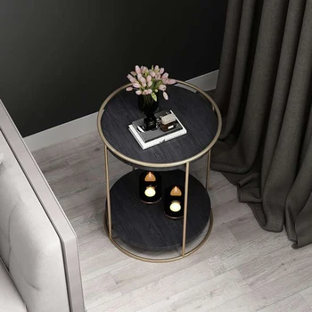 Konferenčný stolík nábytok do obývacej izby moderné Mini strane tabuľky minimalistický gauč strane kabinetu svetlo luxusné mramorové kolo rohu tabuľky