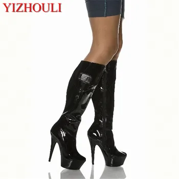 15 cm Čierne sexy super vysoké podpätky s zavádzacie médium, na boku zips, posadnutosť, topánky, klub výška a špeciálne Tanečné Topánky